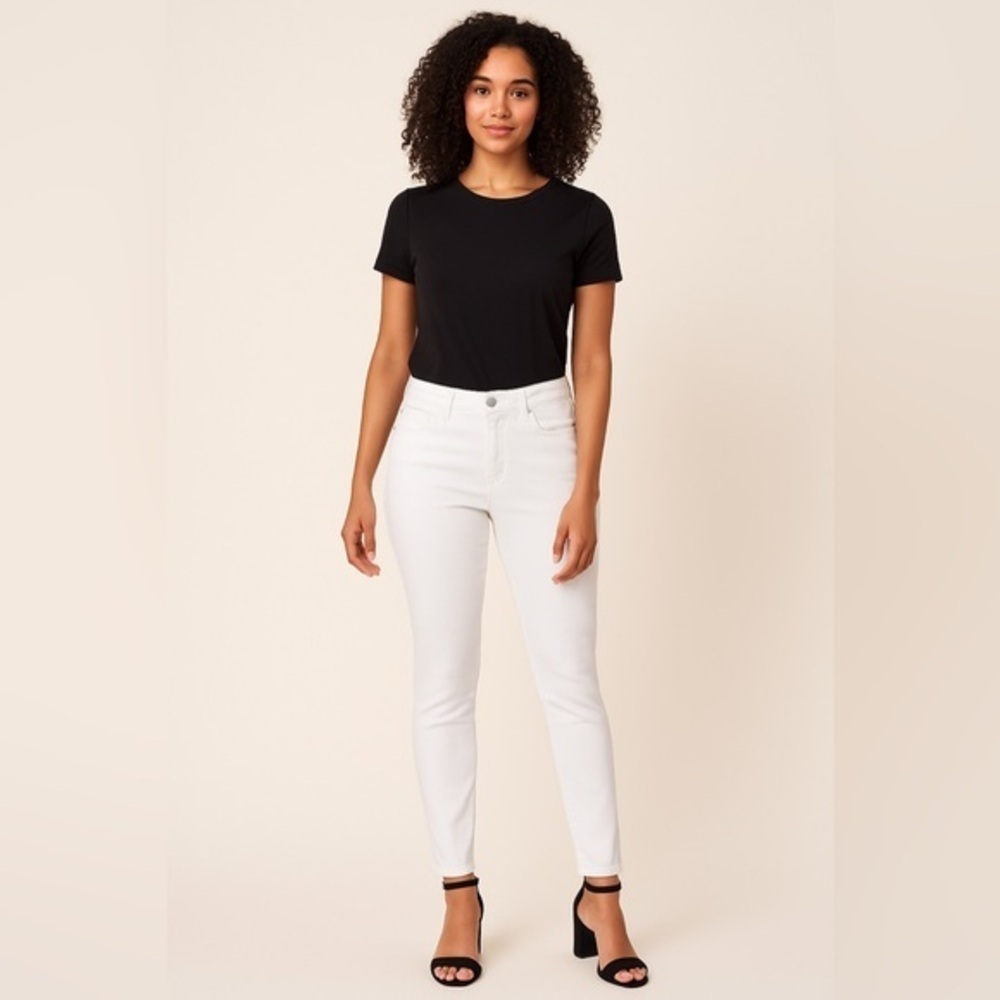 Vince Camuto White Skinny Jeans Stretchy Ankle-Length